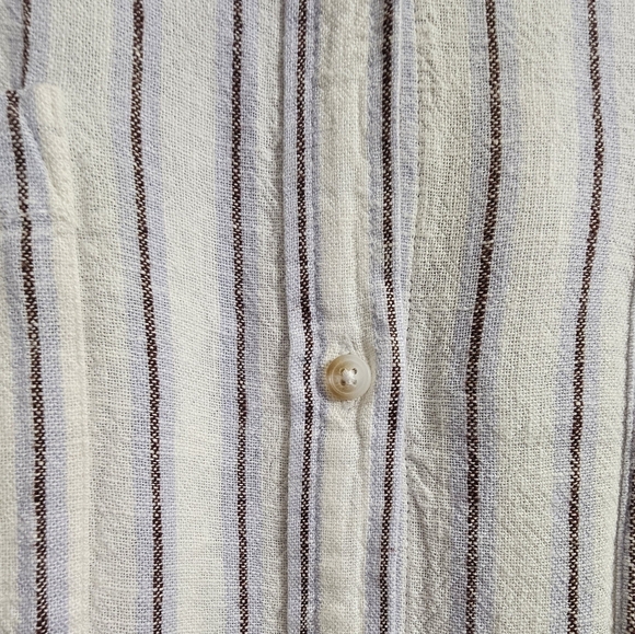 Lauren Conrad womens xxl striped button down long bell sleeve shirt white blue - Picture 4 of 11